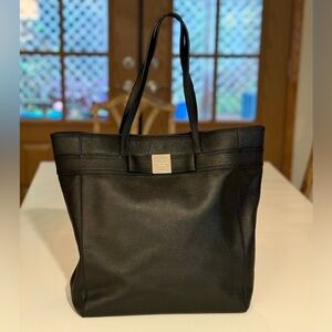 Kate Spade Large Black Leather Tote | Small Leather Bow 🎀